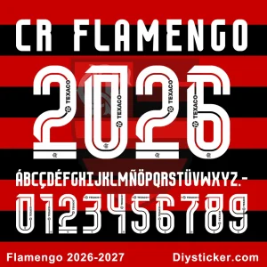 Flamengo 2026-27 Font Flamengo 2026-27 font preview with full character set including letters and numbers