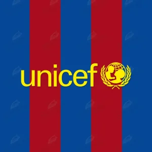 2010-11 Barcelona UNICEF sponsor patch sticker Official style 2010-11 Barcelona UNICEF sponsor patch DIY iron-on sticker isolated on white background.