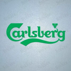 Liverpool Carlsberg green sponsor patch sticker Official style Liverpool Carlsberg sponsor patch in green color, DIY iron-on sticker isolated on white background.
