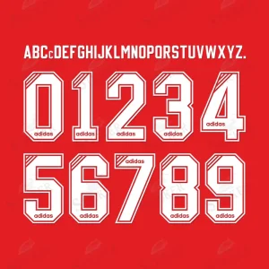Liverpool 1995-96 Adidas Custom Nameset Sheet