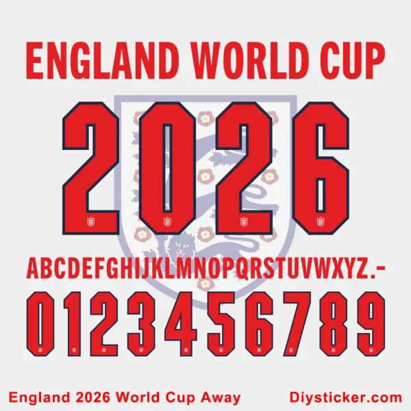 England 2026 World Cup Font England 2026 World Cup font preview with letters and numbers in bold white typeface on green background