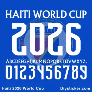 Haiti 2026 World Cup Font Haiti 2026 World Cup jersey font numbers and letters full set vector preview.