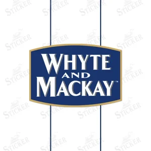 Leeds United Whyte and Mackay sponsor patch Official style Leeds United Whyte and Mackay sponsor patch in white and blue, DIY iron-on sticker isolated on white background.
