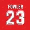 Robbie Fowler 23 - Liverpool 95-96 Nameset Robbie Fowler number 23 nameset for the retro Liverpool 1995-1996 home kit.