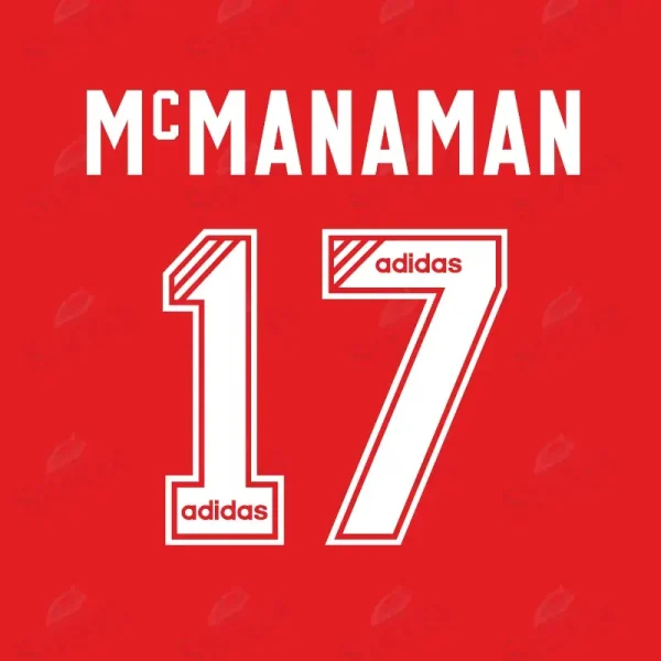 Steve McManaman 17 - Liverpool 95-96 Nameset Steve McManaman number 17 nameset for the Liverpool 1995-1996 home jersey.