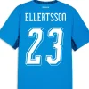 Iceland 2026 World Cup Home Kit Font Preview Back of Iceland 2026 World Cup home jersey in blue with white 3D font for Ellertsson number 23.