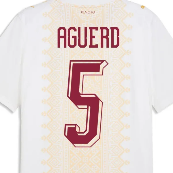 Morocco 2026 National Team Away Kit Font Style Morocco 2026 Away Jersey back view Aguerd 5 font preview with Tifinagh script