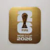 2026-world-cup-sleeve-badges-gold-anti-sublimation-sticker Textured metallic gold FIFA 2026 World Cup sleeve patch sticker