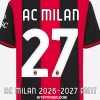 AC Milan 2026-2027 Font Jersey Mockup AC Milan 2026-2027 font jersey effect mockup with club name and season on red-black background.