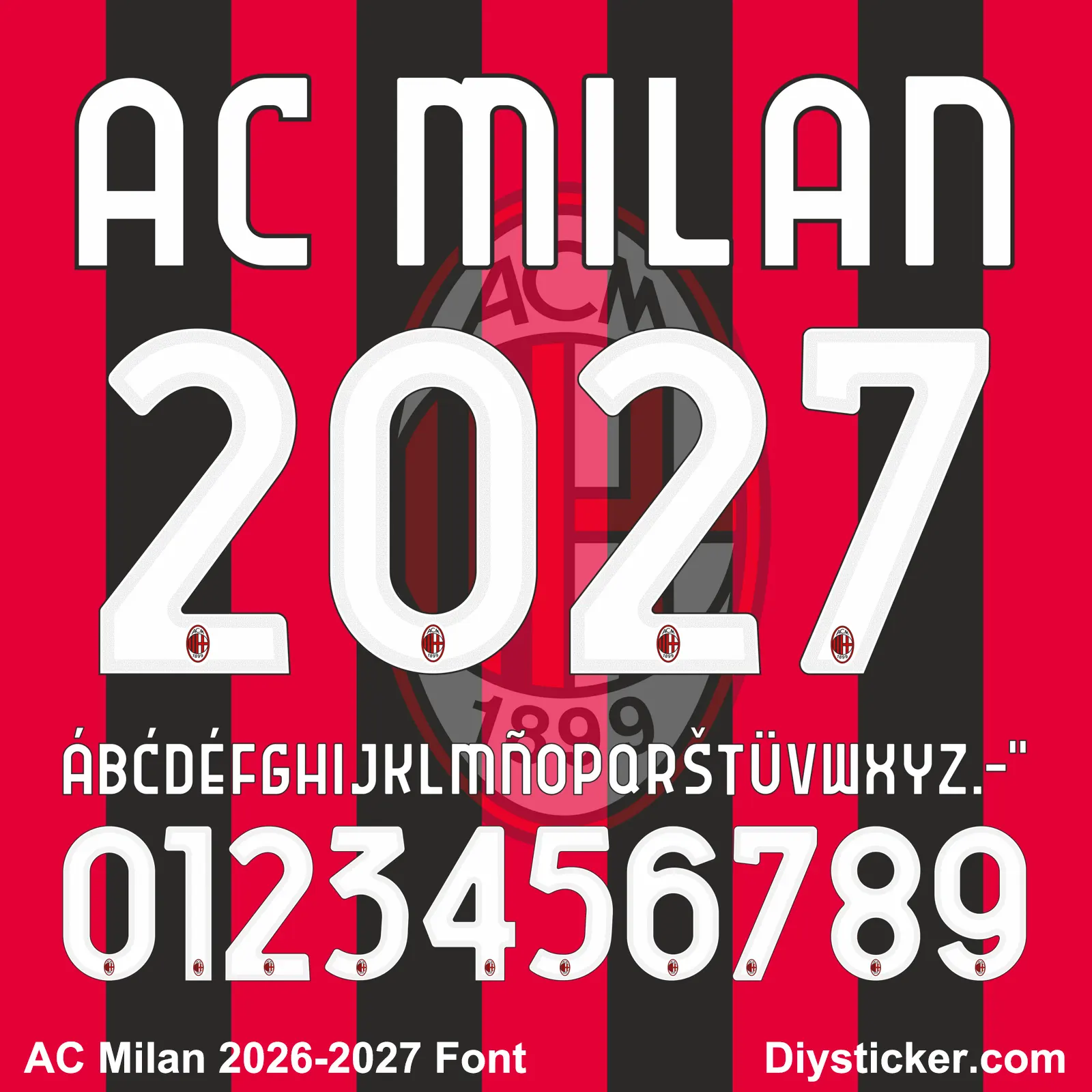 AC Milan Font 2026/2027 | TTF, OTF, AI, CDR, PDF Download