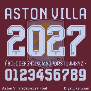 aston-villa-2026-2027-font-character-map Complete alphabet and character map for Aston Villa 2026-2027 font download including numbers zero to nine