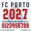 FC Porto 2026-2027 Font Download sheet FC Porto 2026-2027 Font Download sheet featuring red 3D numbers and navy blue alphabet letters vector layout.