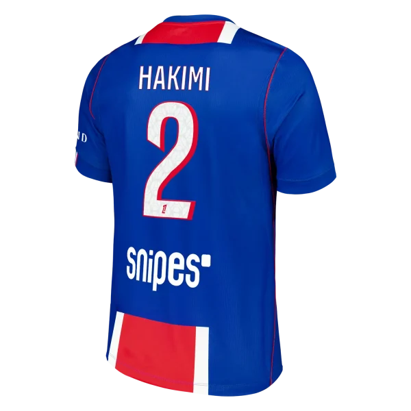 Hakimi PSG 2026-27 Jersey Style Back of the PSG 2026-27 home shirt showing the Hakimi name and number 2 printing style.