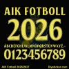 aik-2026-2027-font-download Complete yellow alphabet letter vectors and outlined number character map sheet for AIK 2026-2027 font download