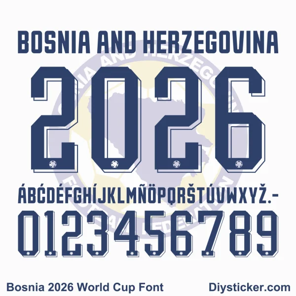 bosnian-2026-world-cup-font Bosnia 2026 World CUp Font Kit Jersey Vector Preview