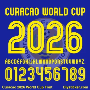 Curacao 2026 World Cup font TTF vector kit full character set alphabet glyphs and numbers zero to nine