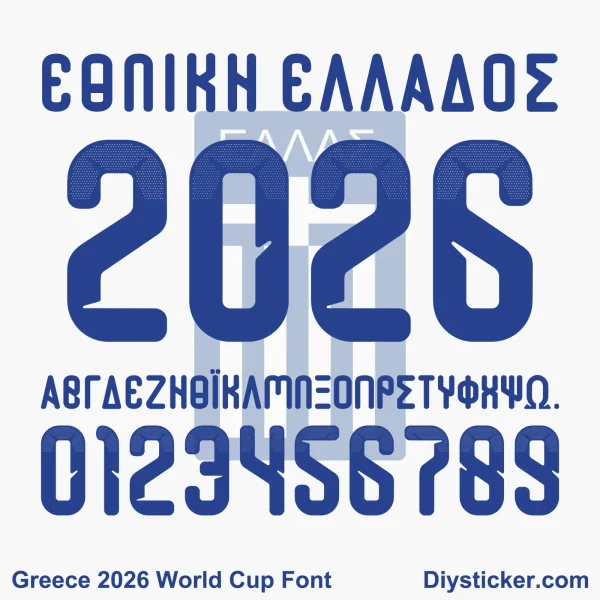 greece-2026-world-cup-font-download-greek Greece 2026 World Cup font Greek alphabet edition TTF vector kit complete character sheet with native alphabet glyphs and halftone gradient numbers zero to nine