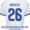 greece-2026-world-cup-font-jersey-effect Greece 2026 World Cup font download on white jersey with royal blue halftone gradient number 26 layout