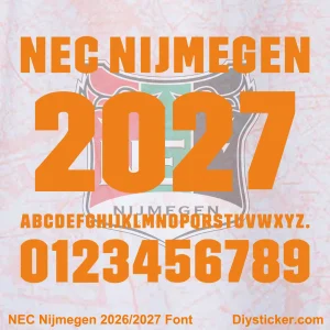 NEC Nijmegen 2026-2027 font TTF vector kit complete character glyph map alphabet and numbers zero to nine