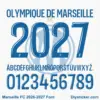 olympique-de-marseille-2026-2027-font-download Olympique de Marseille 2026-2027 font TTF vector kit complete character sheet alphabet glyphs and blue inline numbers zero to nine