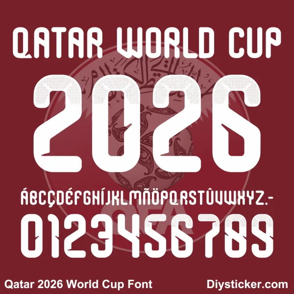 qatar-2026-world-cup-font-download Qatar 2026 World Cup font TTF vector kit complete character sheet alphabet glyphs and halftone gradient numbers zero to nine