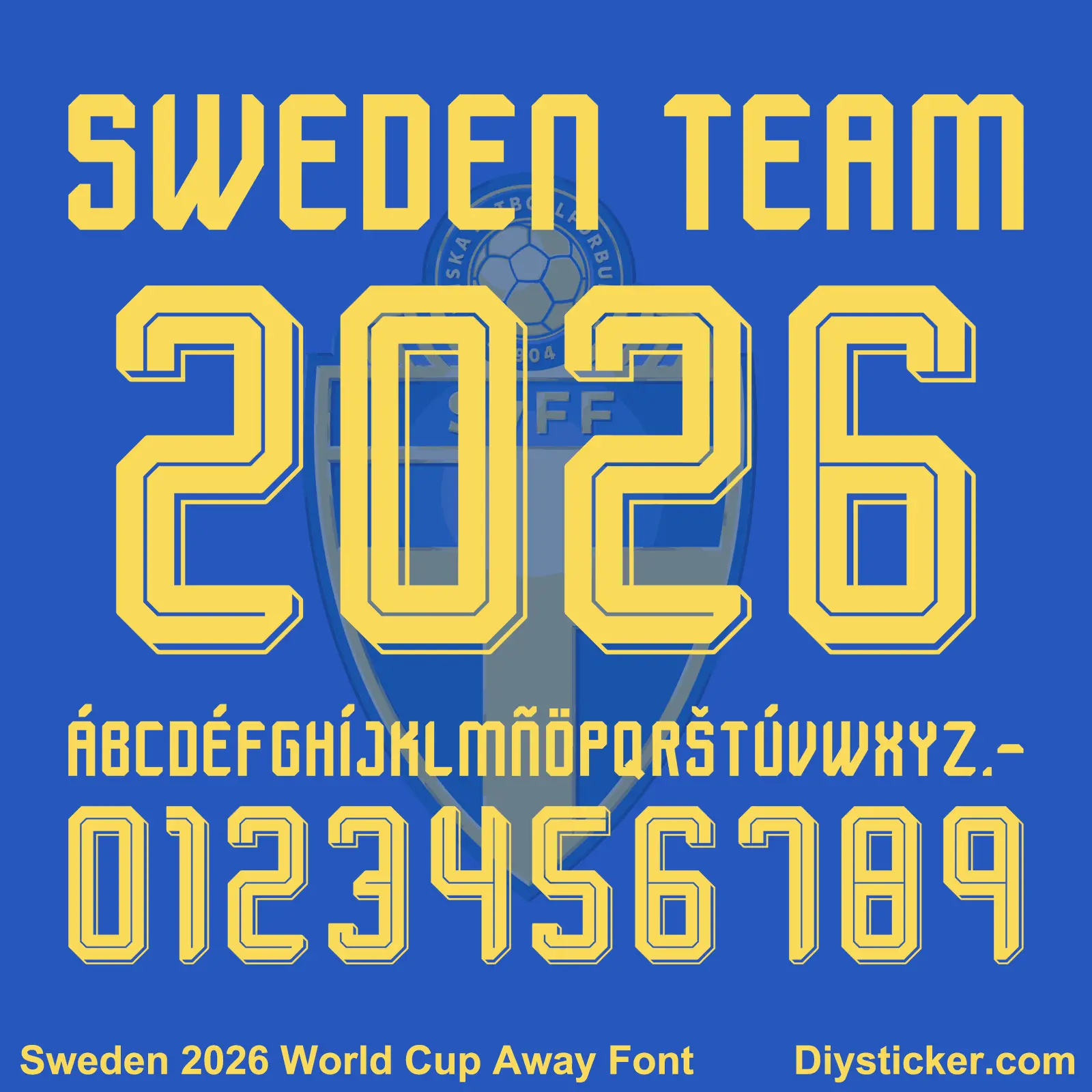 Sweden 2026 World Cup Away Font Download | TTF & Vector