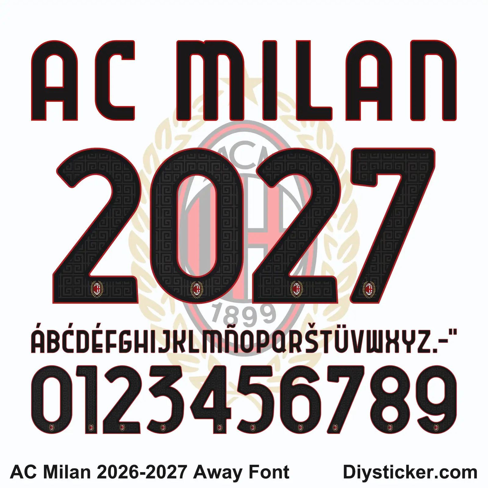 AC Milan 2026-2027 Away Font | Serie A Jersey Vector Kits