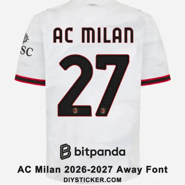 ac-milan-2026-2027-away-font-jersey-effect AC Milan 2026-2027 Away Kit Nameset Printing Guide