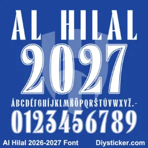 Al Hilal Font 2026-2027 Alphabet Letters and Numbers Vector Kit