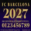 fc-barcelona-2026-2027-away-font-download FC Barcelona 2026-2027 Away Font Alphabet Letters and Numbers Vector Kit