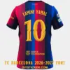 fc-barcelona-2026-2027-font-jersey-effect FC Barcelona 2026-2027 UCL font layout showing player name Lamine Yamal and number ten on Champions League kit stripes