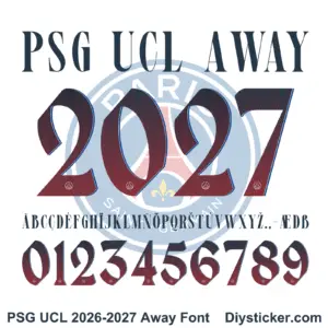 psg-2026-2027-ucl-away-font-download PSG 2026-2027 UCL Away Font Alphabet Letters and Numbers Vector Kit