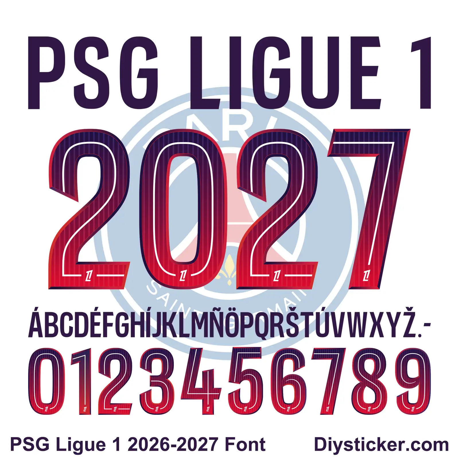 PSG 2026-2027 Ligue 1 Away Font Download