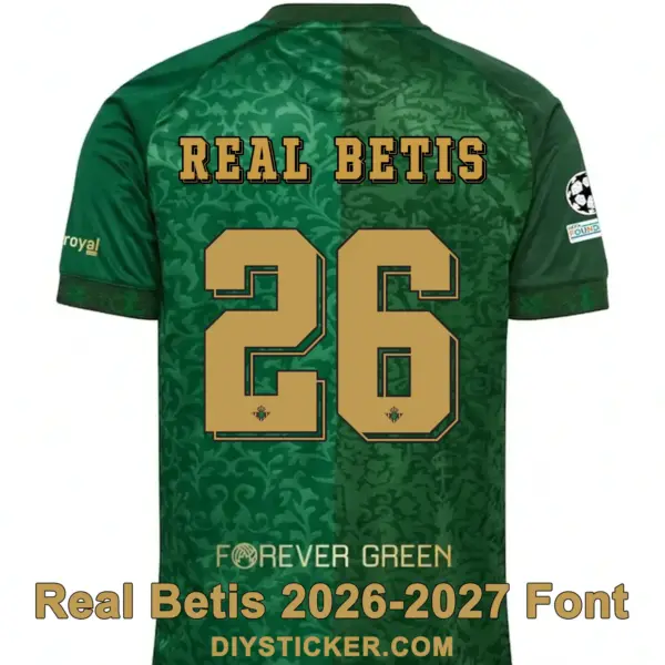 Real Betis 2026-2027 Font Kit Nameset Printing Guide