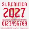 sl-benfica-2026-2027-away-font-download SL Benfica 2026-2027 away font TTF vector kit complete character sheet alphabet glyphs and red Gothic numbers zero to nine
