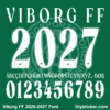 viborg-ff-2026-2027-font-download Viborg FF 2026-2027 font TTF vector kit complete character sheet alphabet glyphs and white serif numbers zero to nine with shamrock detail