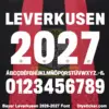 bayer-leverkusen-2026-2027-font-download Complete solid white alphabet vectors and number character map sheet for Bayer Leverkusen 2026-2027 font