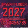 fc-bayern-munich-ucl-2026-2027-font-download Complete red stencil alphabet vectors and 3D shadow number character map sheet for Bayern Munich UCL 2026-2027 font