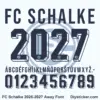 Complete navy alphabet vectors and 3D extruded number character map sheet for FC Schalke 2026-2027 away font