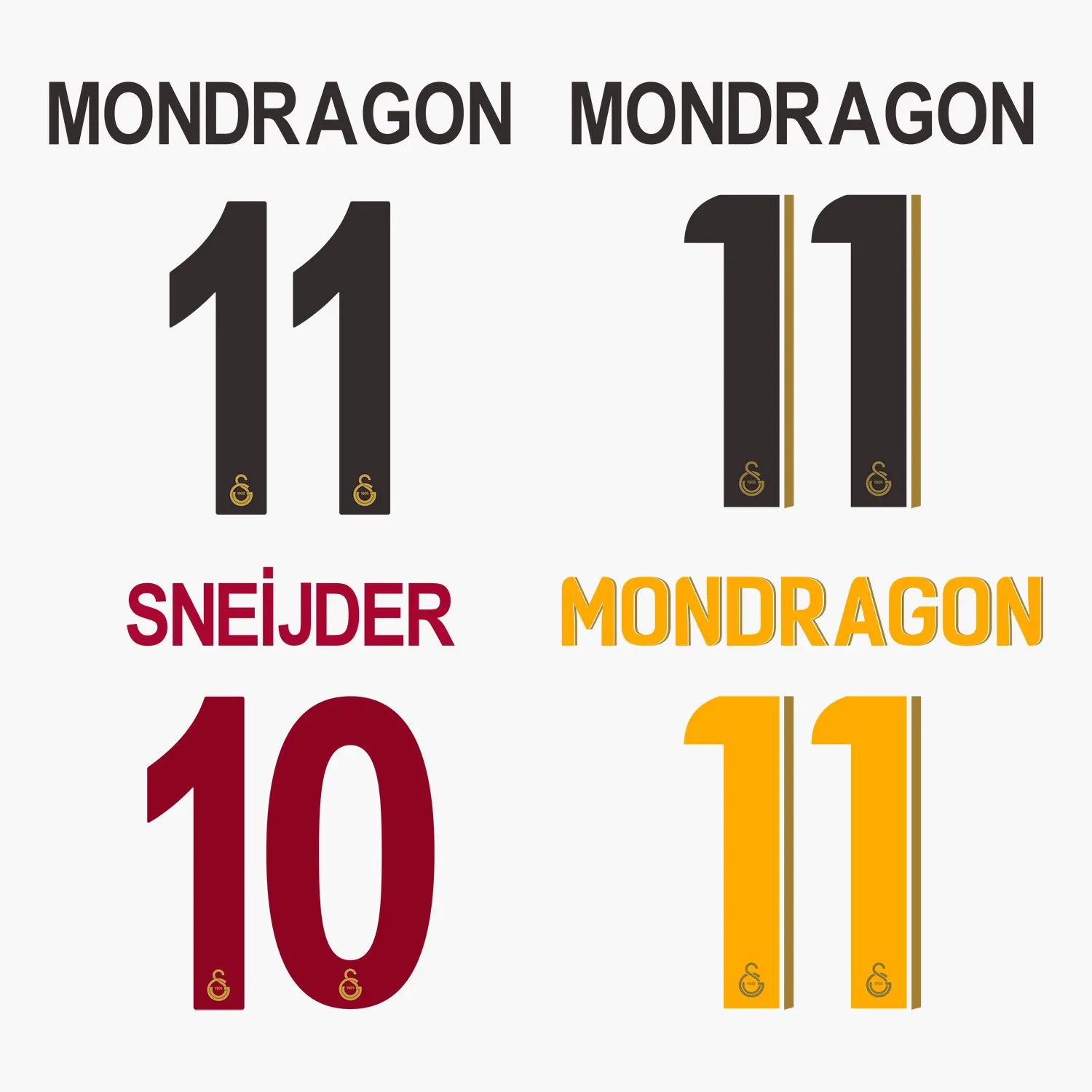 Custom Galatasaray 2025-26 Nameset Sticker - Iron-On Sticker