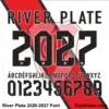 river-plate-20276-2027-font River Plate 2026-2027 Font Alphabet Letters and Numbers Vector Kit