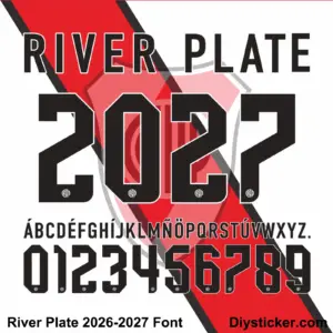 River Plate 2026-2027 Font Alphabet Letters and Numbers Vector Kit