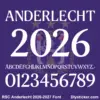 rsc-anderlecht-2026-2027-font-download Complete white serif alphabet vectors and number character map sheet for RSC Anderlecht 2026-2027 font