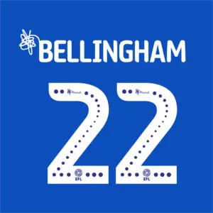 EFL 2019-2020 Bellingham 22 football jersey nameset sticker for DIY repair