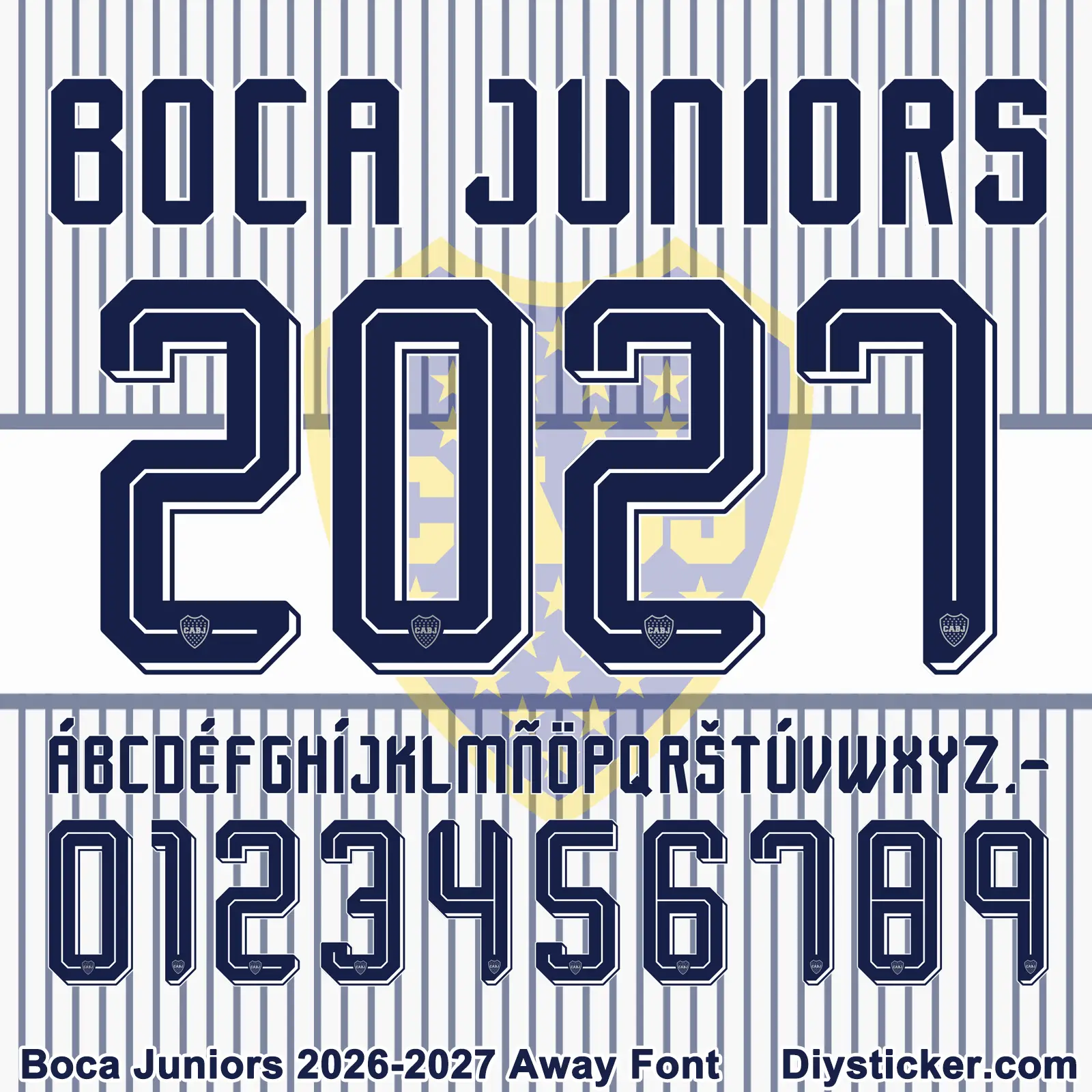 Boca Juniors 2026-2027 Away Font & Numbers Download (TTF, OTF, Vector)