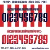 Navy and red colorway options for Chivas Guadalajara 2026-2027 font vector assets showing TTF, OTF, CDR, AI, PDF, SVG