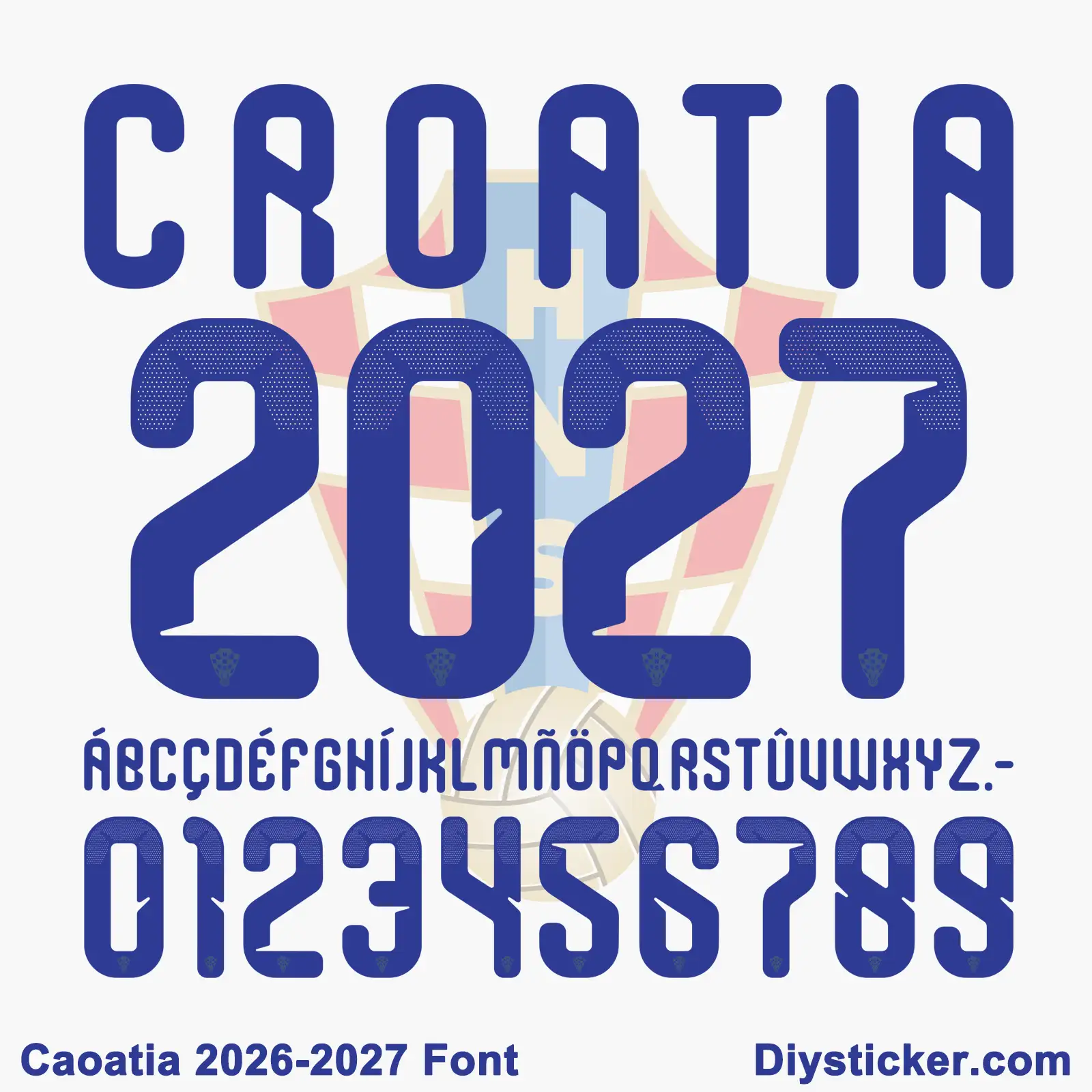 Croatia 2026-2027 Font & Numbers Download (TTF, OTF, Vector)