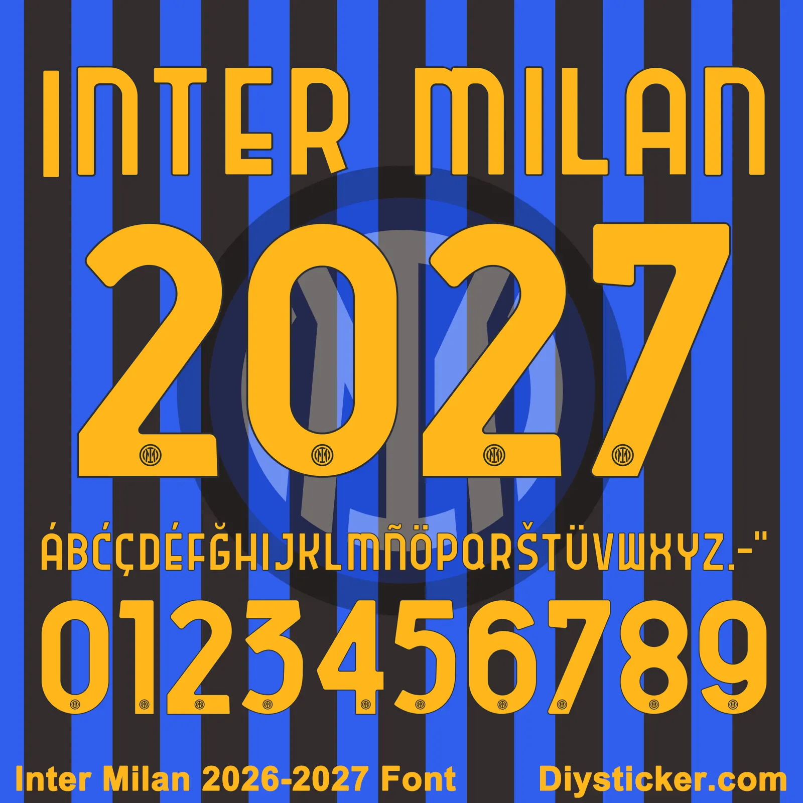 Inter Milan 2026-2027 Font & Numbers Download (TTF, OTF, Vector)