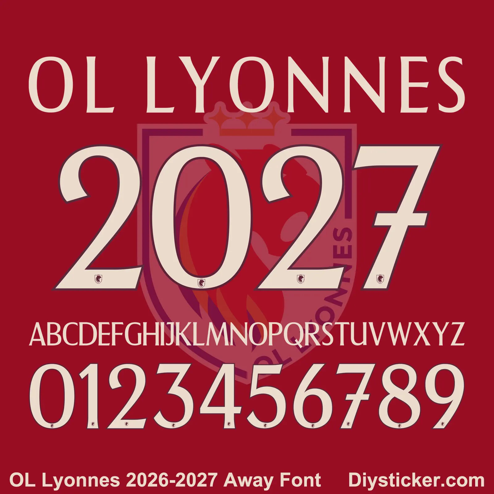 OL Lyonnes 2026-2027 Away Font Download | TTF & Vector Files