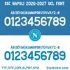 ssc-napoli-2026-2027-ucl-font White and blue colorway options for SSC Napoli 2026-2027 UCL font vector showing TTF, OTF, CDR, AI, PDF, SVG